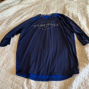 Men’s under Armour T-shirt, mid length sleeve size extra large blue baseball